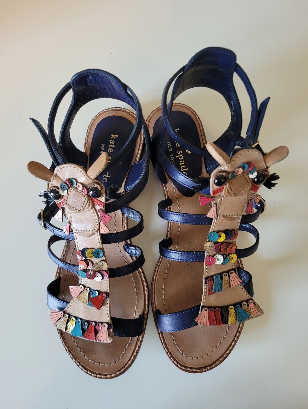 Kate Spade Sahara Camel Gladiator Flat Sandals, VGUC, Size 6 - Picture 4 of 11
